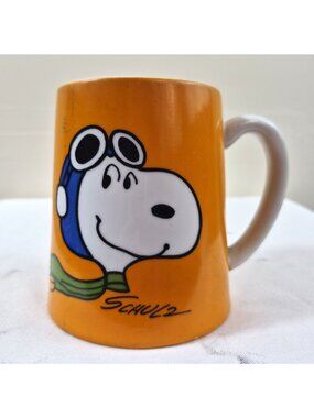 Vintage 1971 Schmid Bros Snoopy Flying Ace Musical Mug Peanuts Japan READ